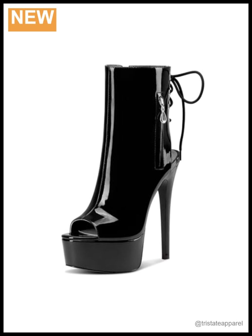 Stiletto Heel Peep Toe Lace-Up Ankle Boots Platform Summer Prom Party 5.9" Heels